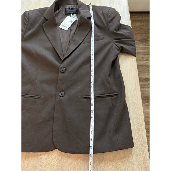 Oak + Fort NWT Relaxed Fit Oversized Blazer Dark Brown Size XS - Picture 6 of 8